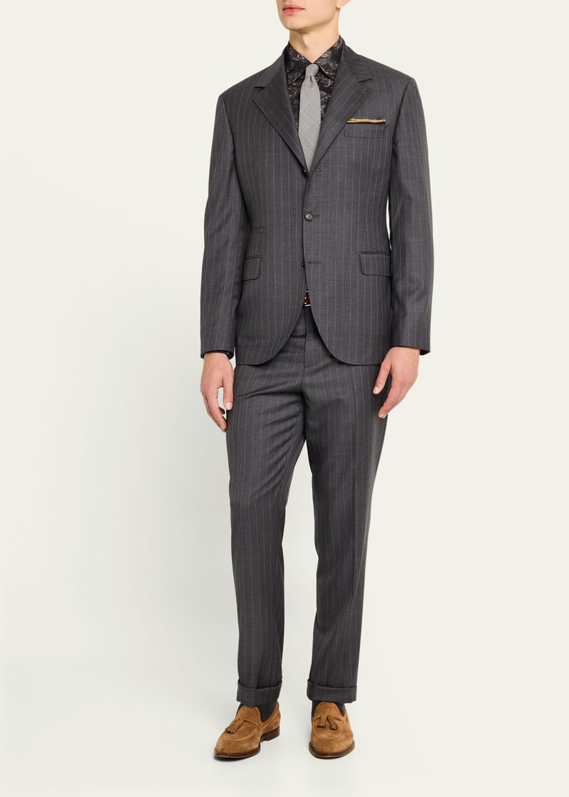 Brunello Cucinelli Men's 150s Wool Pinstripe Suit outlook