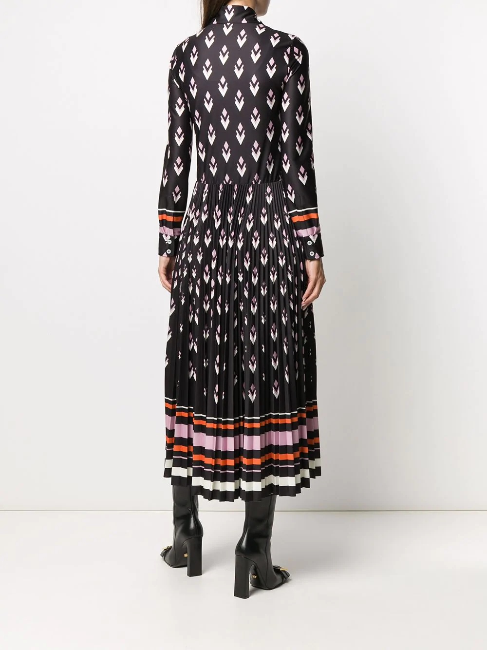 geometric-print pleated shirtdress - 4