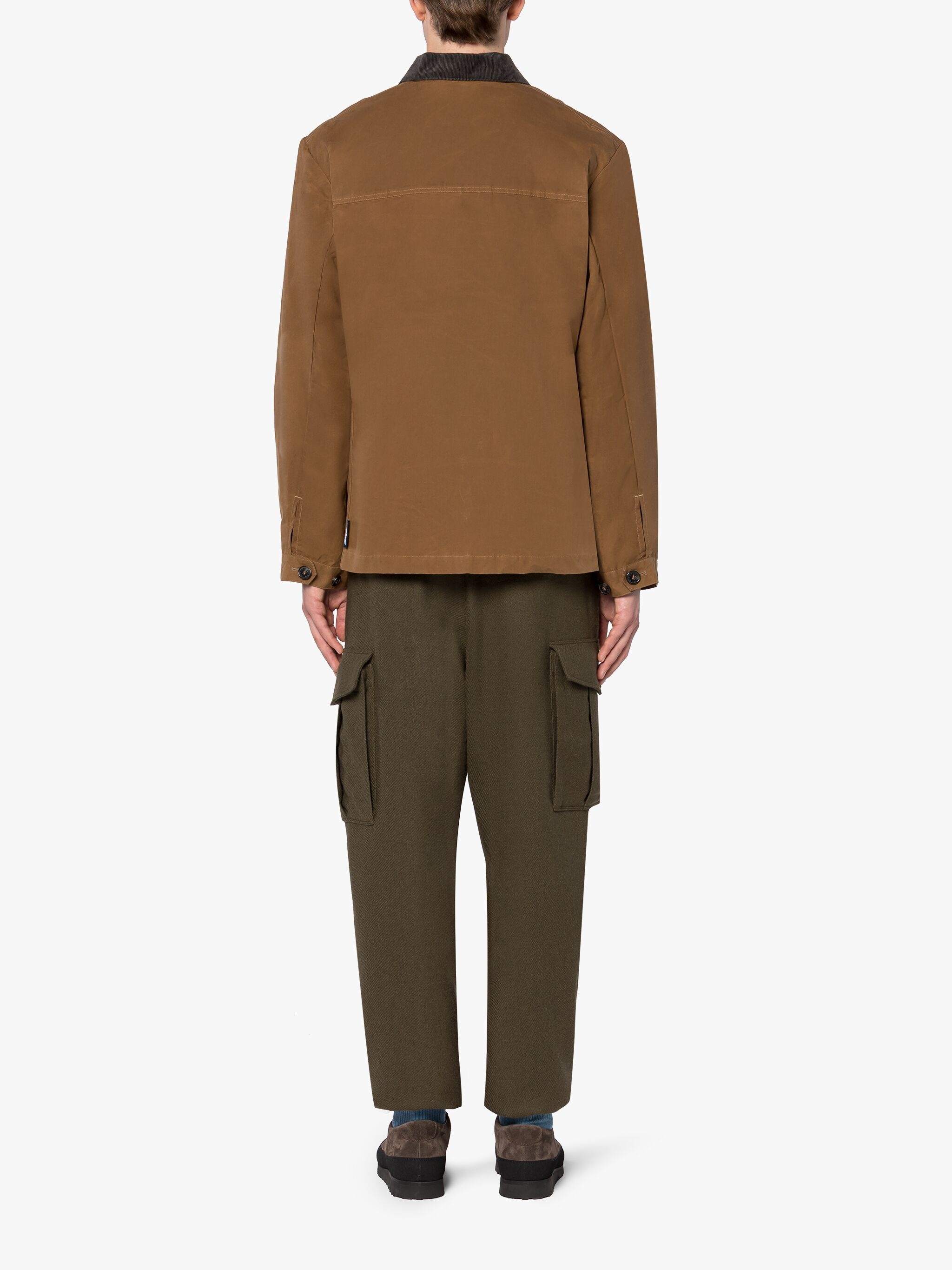 DRIZZLE BROWN WAXED COTTON CHORE JACKET - 3