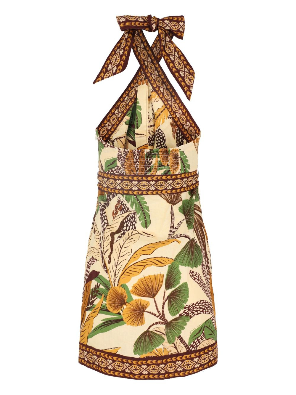 halter-neck botanical print day dress - 2