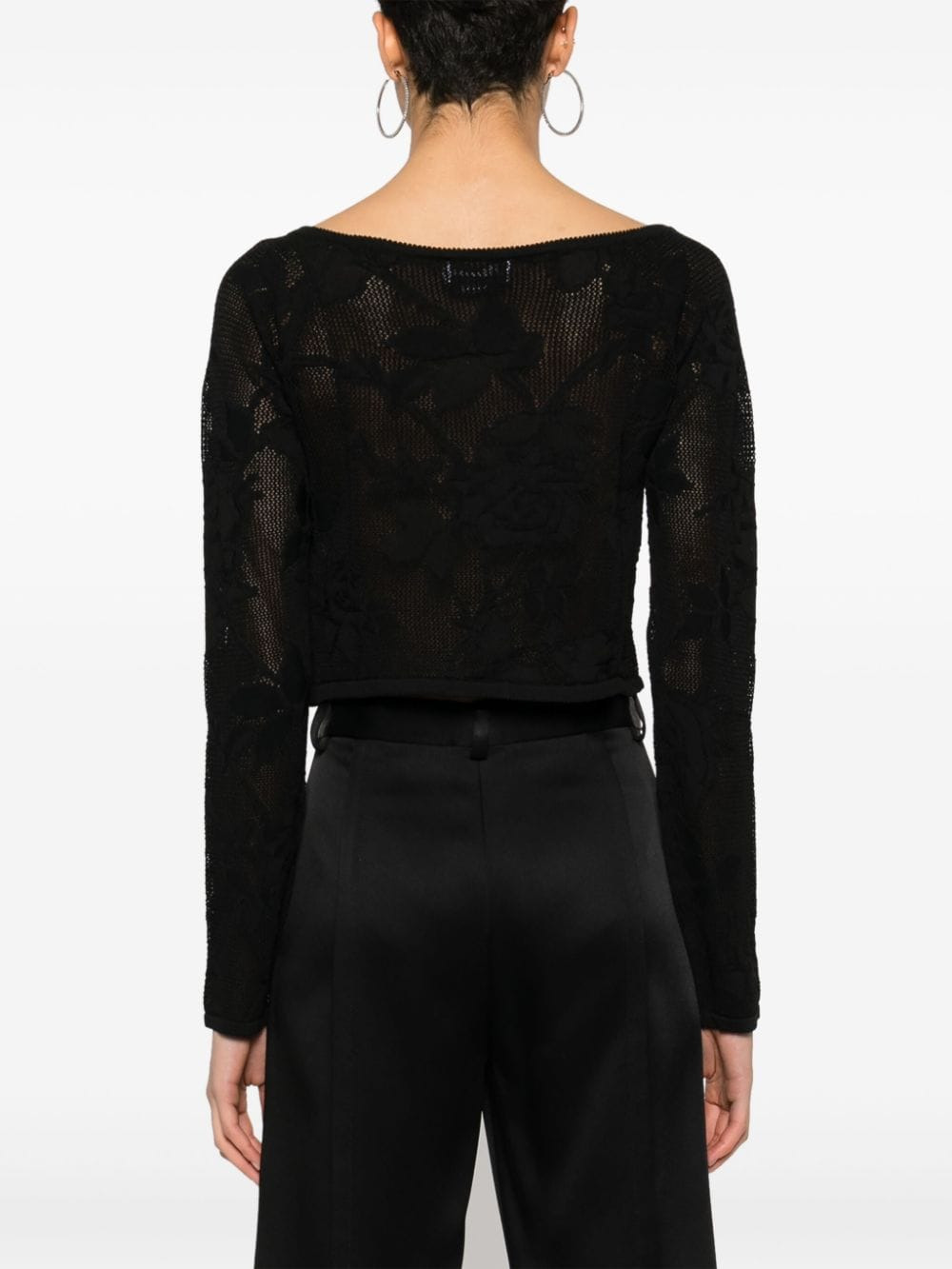 Blumarine Women Embroidered Cropped Cardigan - 4
