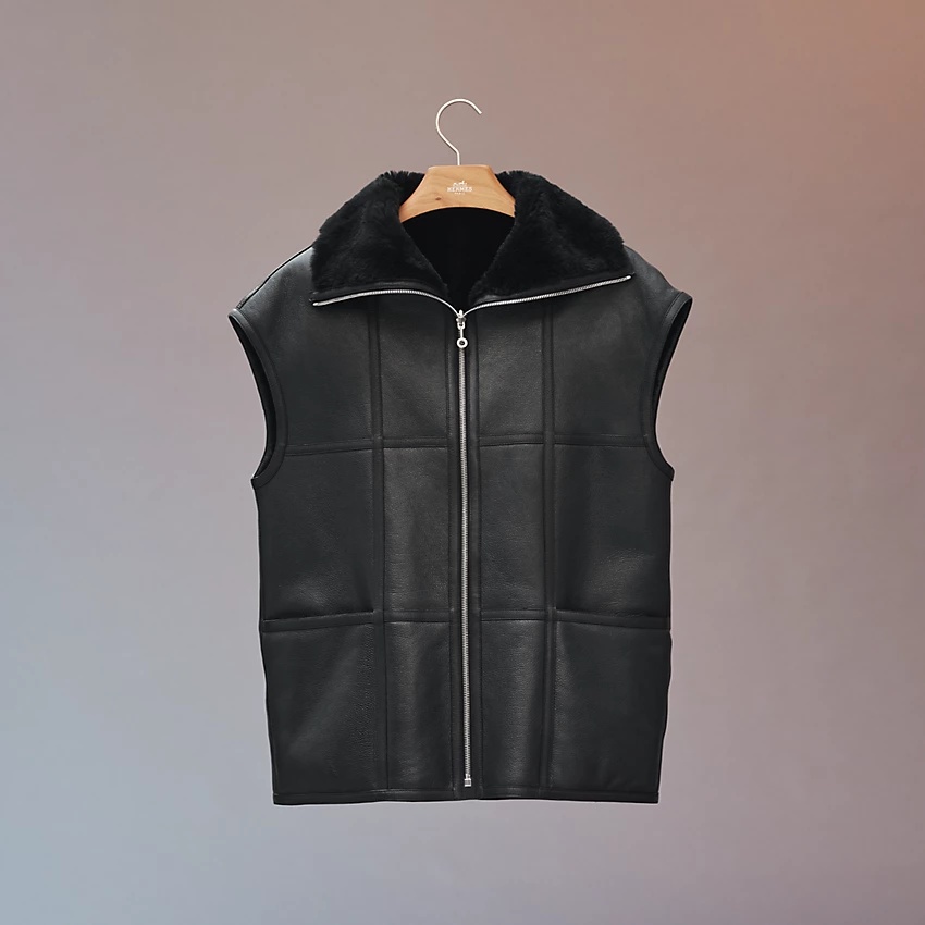 Reversible "Tatersale" leather vest - 1