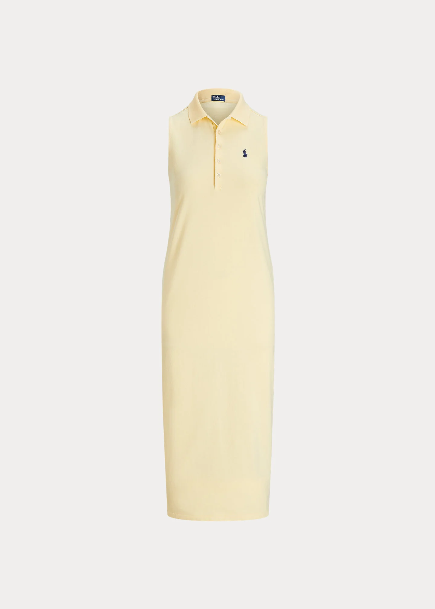 Stretch-Cotton Sleeveless Polo Dress - 1