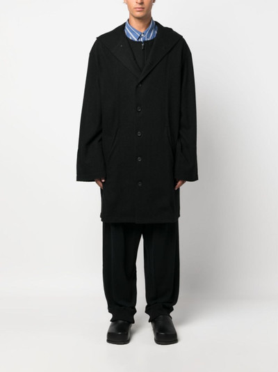 Yohji Yamamoto single-breasted hooded coat outlook