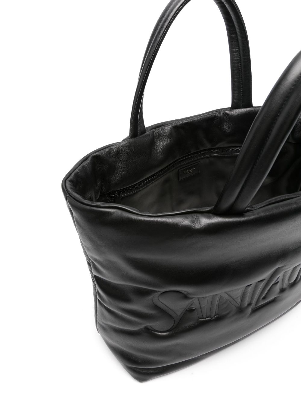 logo-debossed leather tote bag - 5