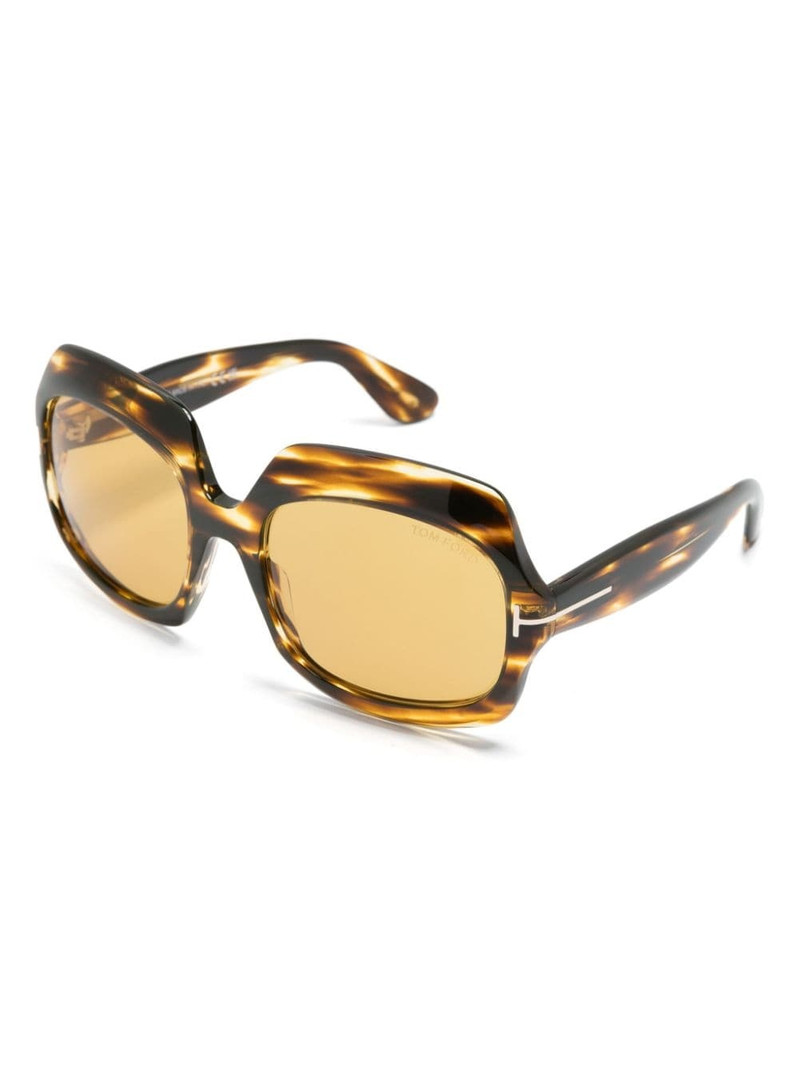 TOM FORD tortoiseshell-effect oversize-frame sunglasses outlook
