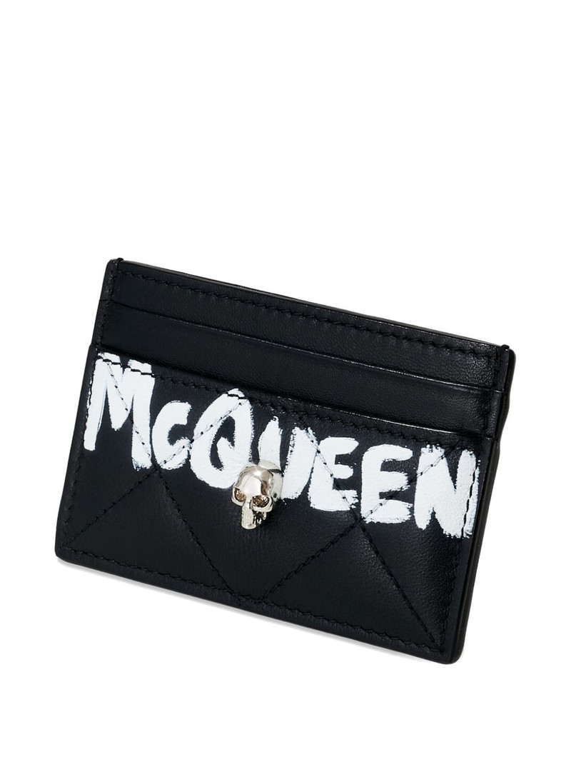 Alexander McQueen Graffiti-print quilted cardholder outlook