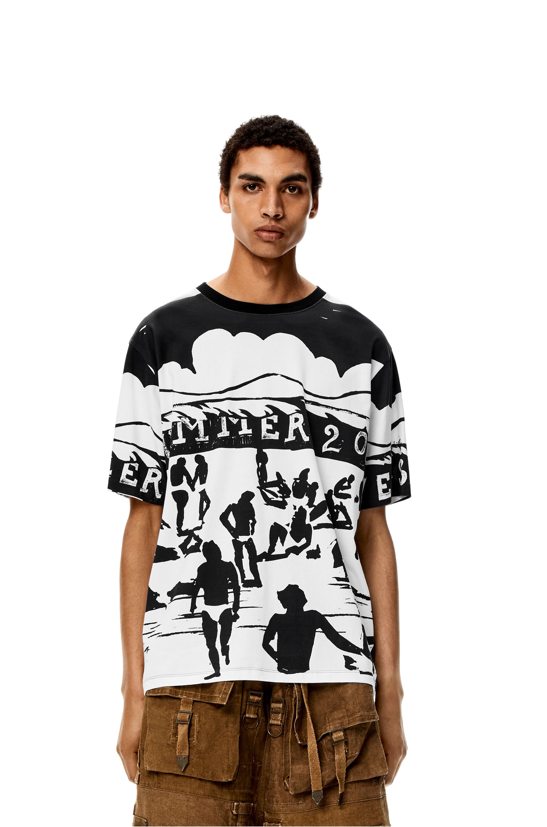 Beach print T-shirt in cotton - 3