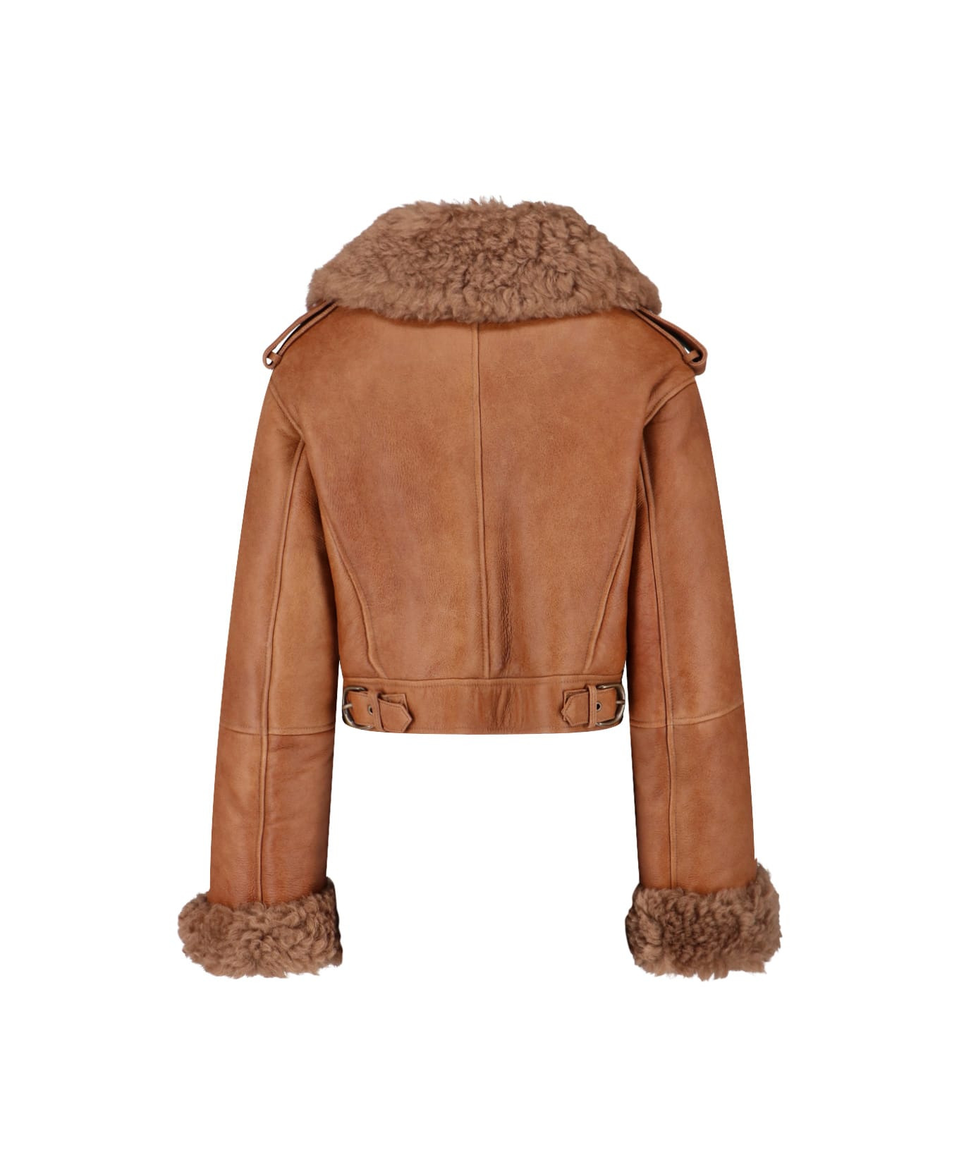 Crop Leather Jacket - 2