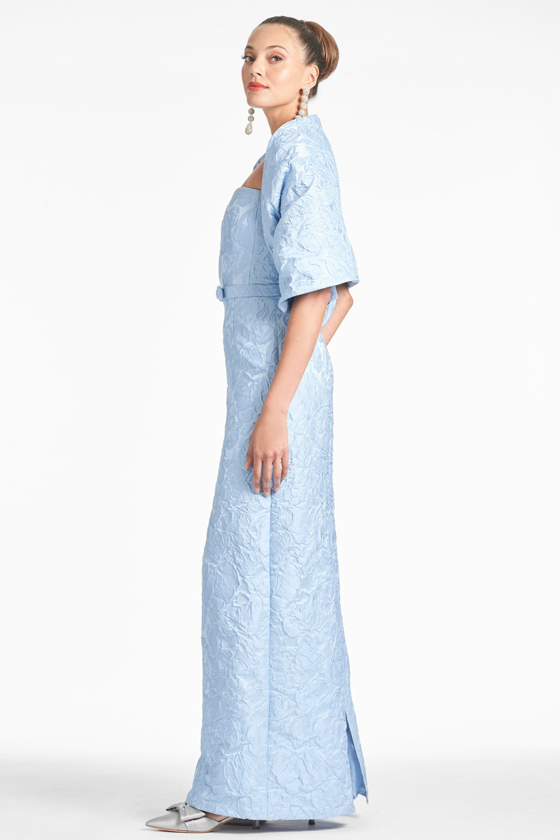 THE HUG SHAWL - ICE BLUE JACQUARD CLOQUE 3