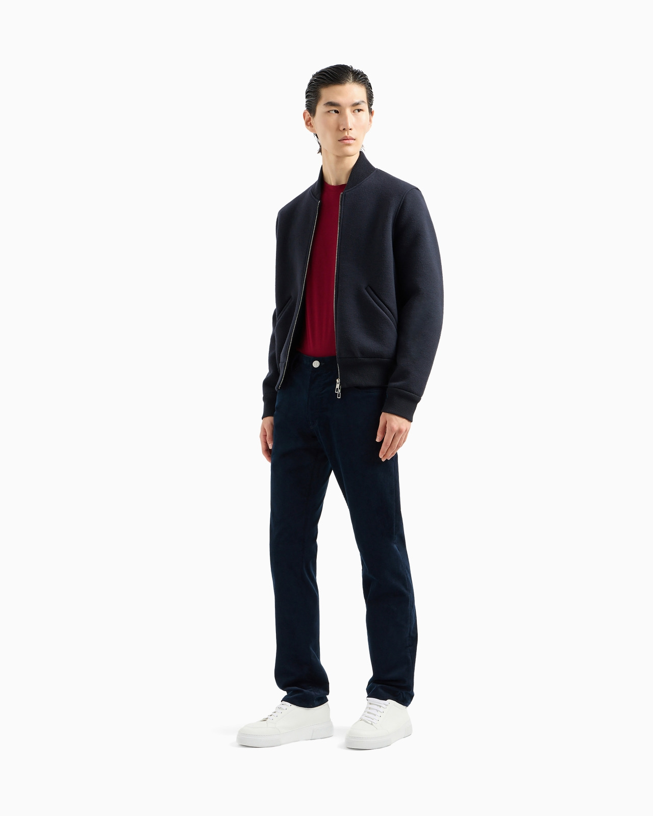 Crew-neck short-sleeved T-shirt in stretch viscose jersey - 2