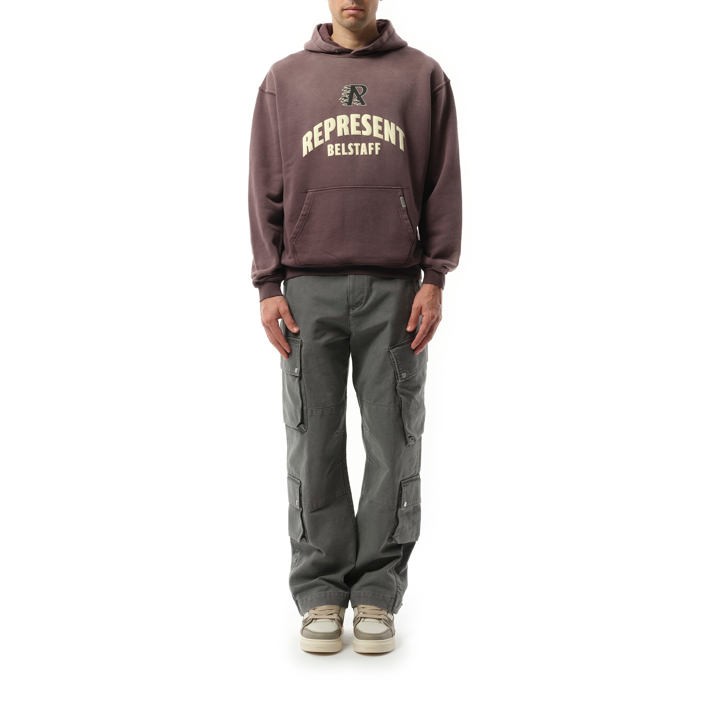 Represent X Belstaff Flame Pheonix Hoodie in Plum - 4