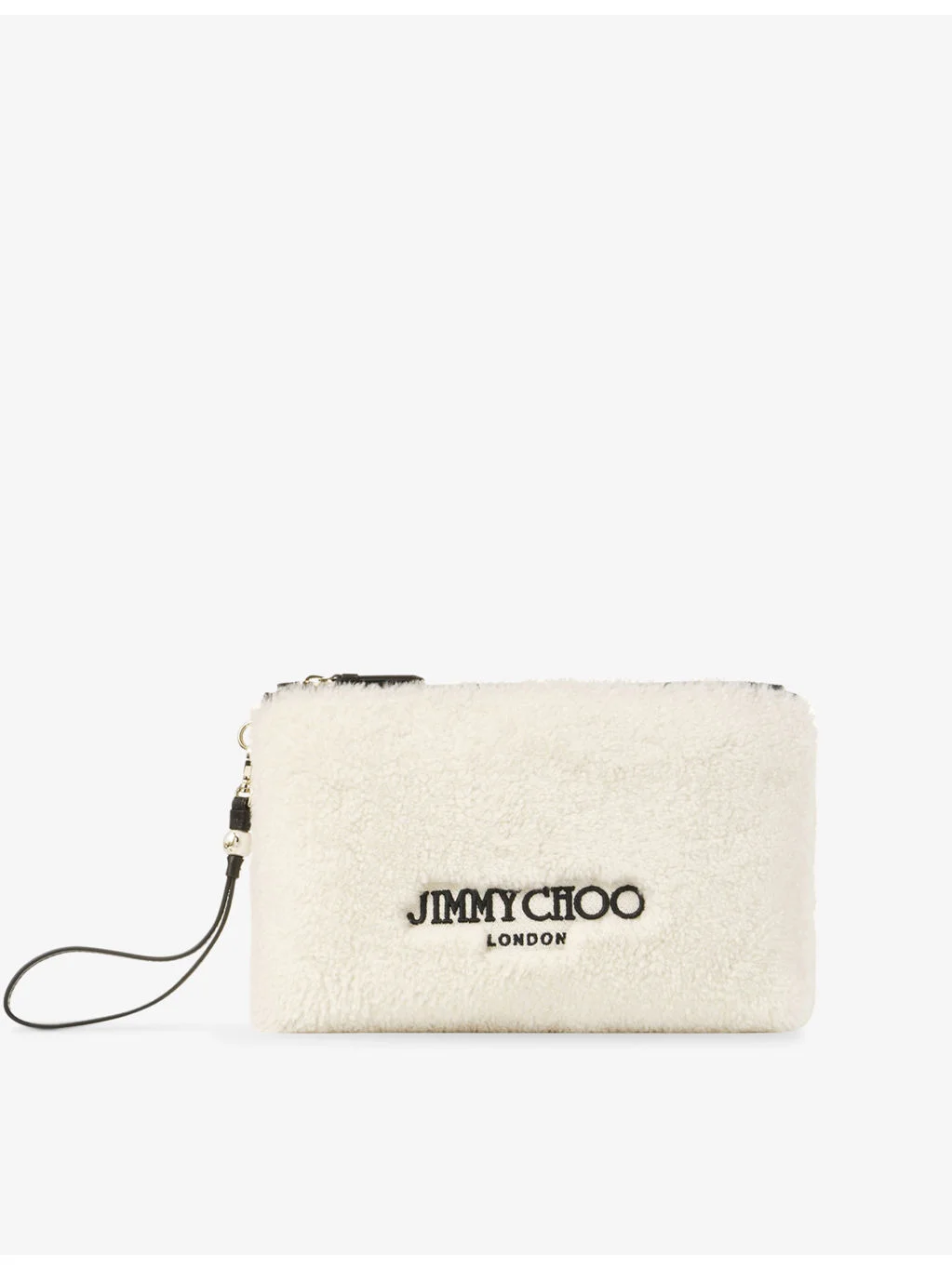 Branded Shearling And Leather Pouch - 1