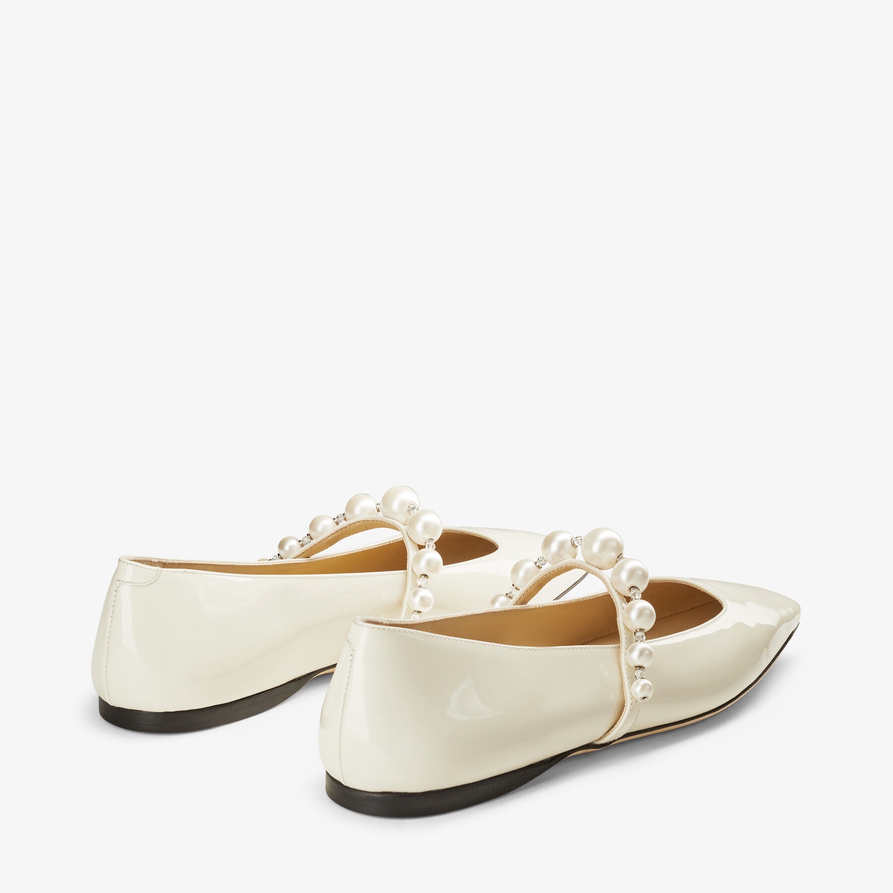 Ade Flat
Latte Patent Leather Flats with Pearl Embellishment - 3
