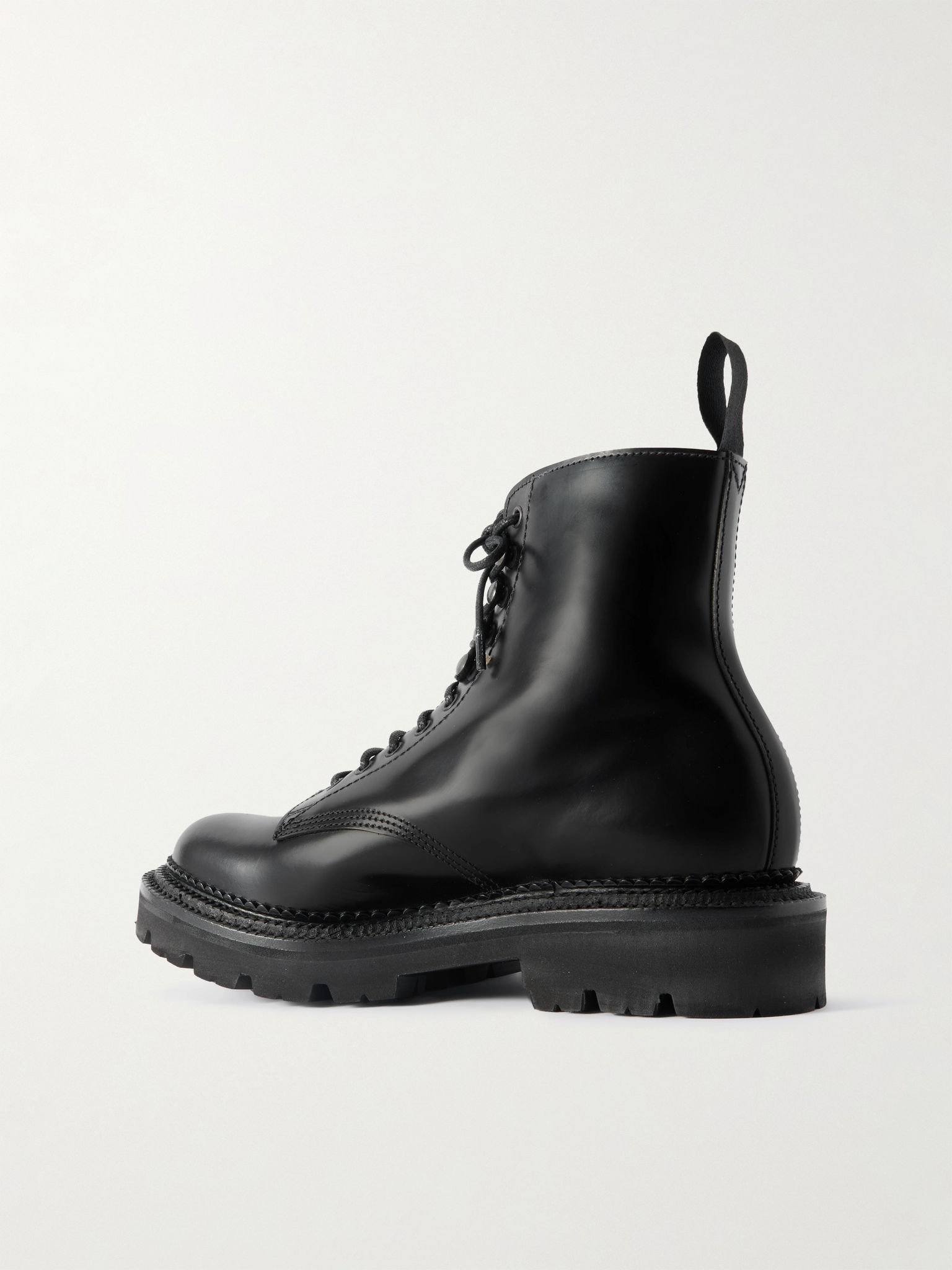 Jude Glossed-Leather Boots Black - 4