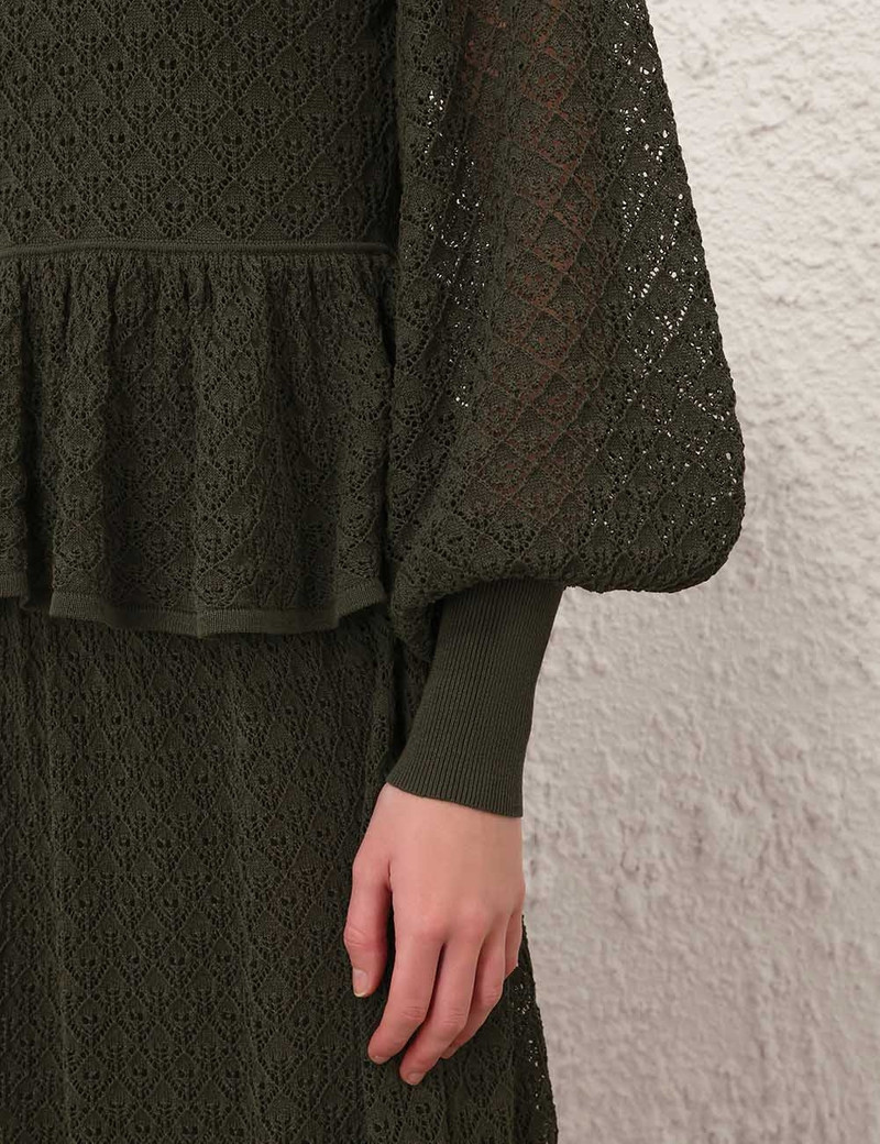 LUNA LACE KNIT PEPLUM BLOUSE 5