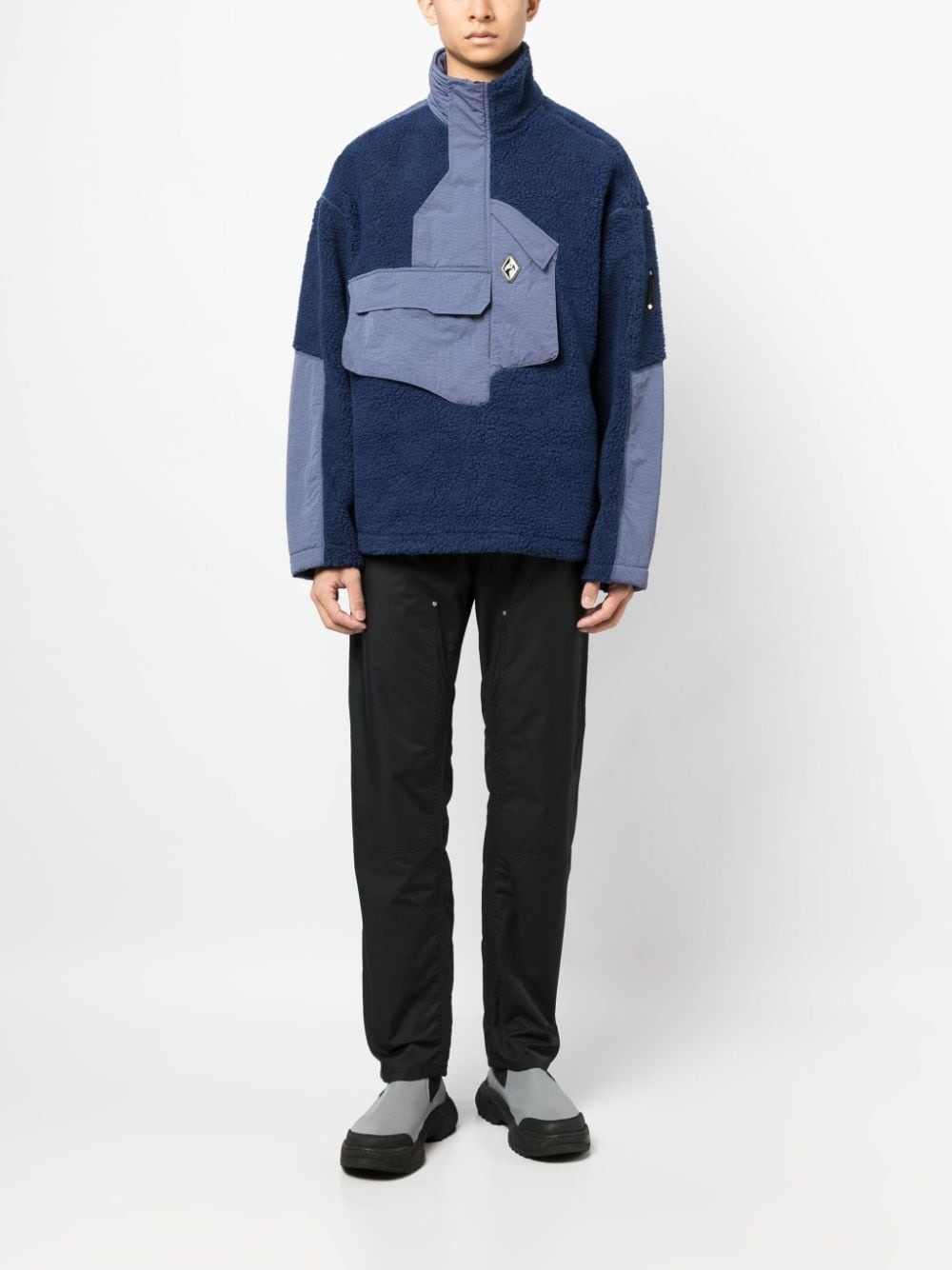 Bonded Axis panelled fleece jacket - 2
