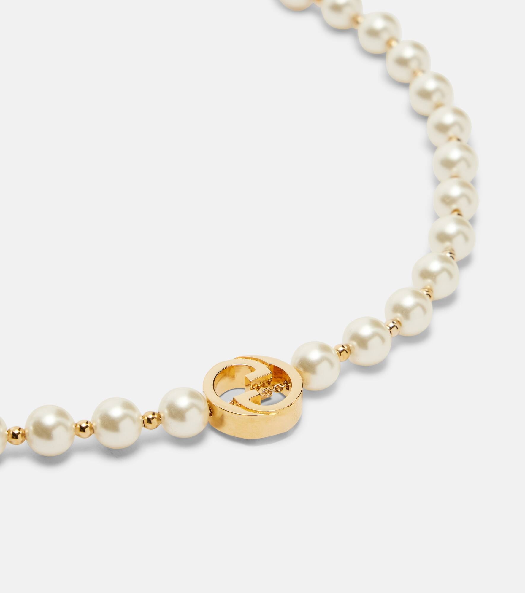 Interlocking G pearl necklace - 4
