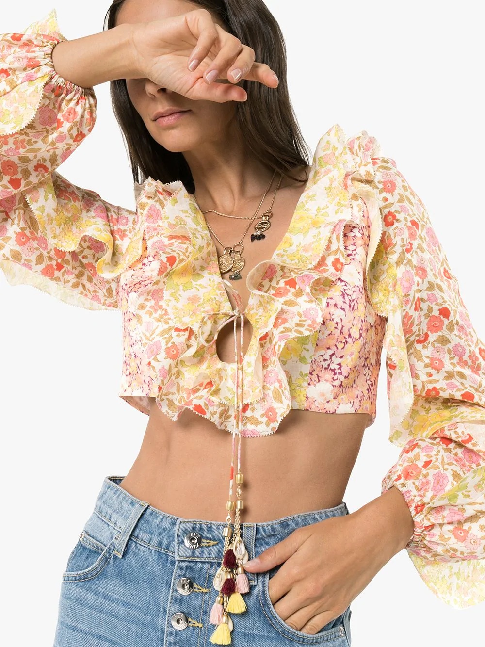 Goldie ruffled crop top - 5