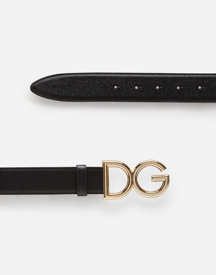 Reversible belt in dauphine calfskin with DG logo - 2