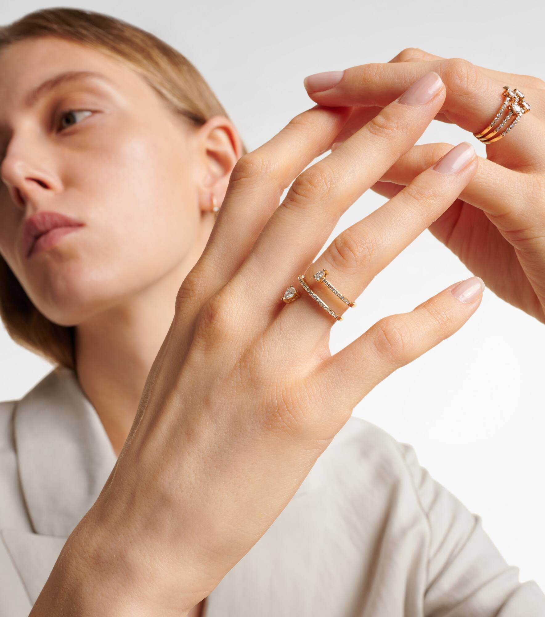 Héra 18kt gold ring with diamonds - 3