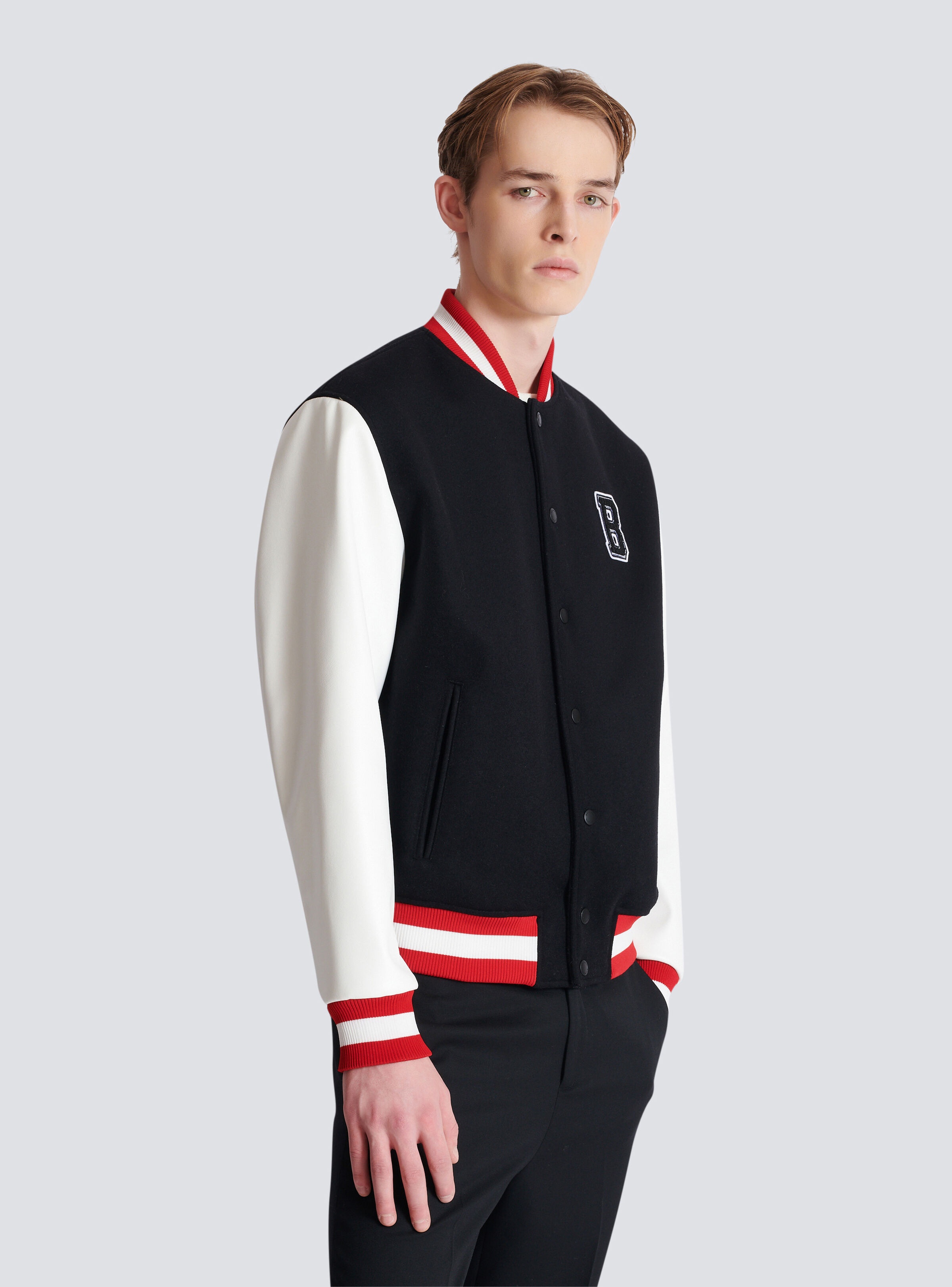Varsity wool and faux leather jacket - 6