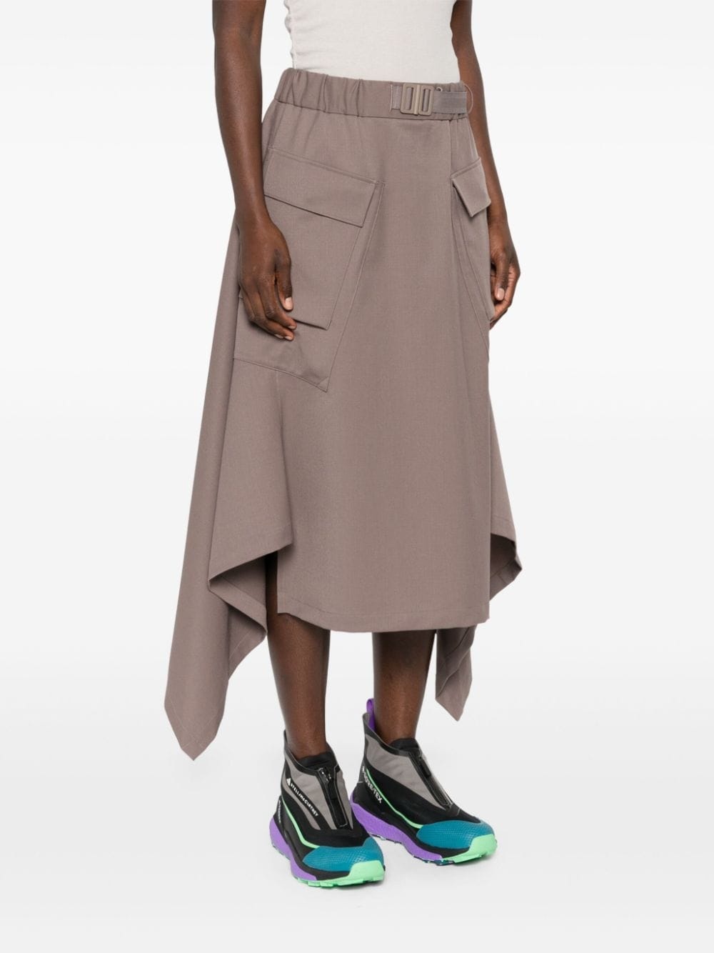 belted A-line skirt - 3