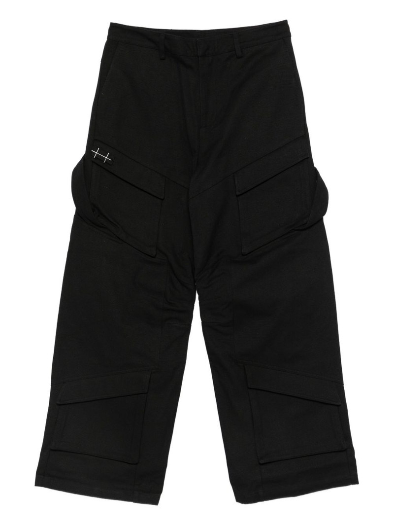 pocket-detail straight-leg trousers 1