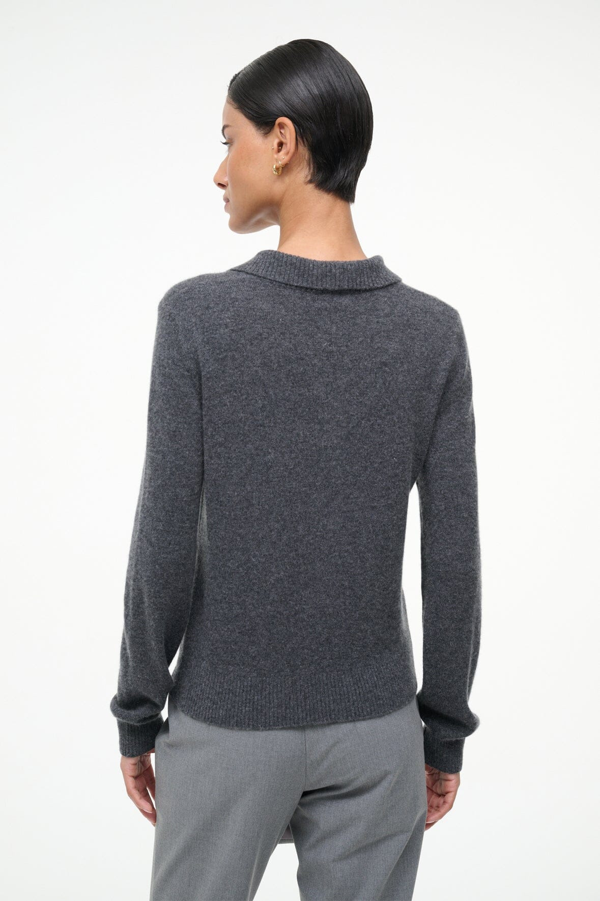 STAUD GEMMA CASHMERE SWEATER CHARCOAL - 3