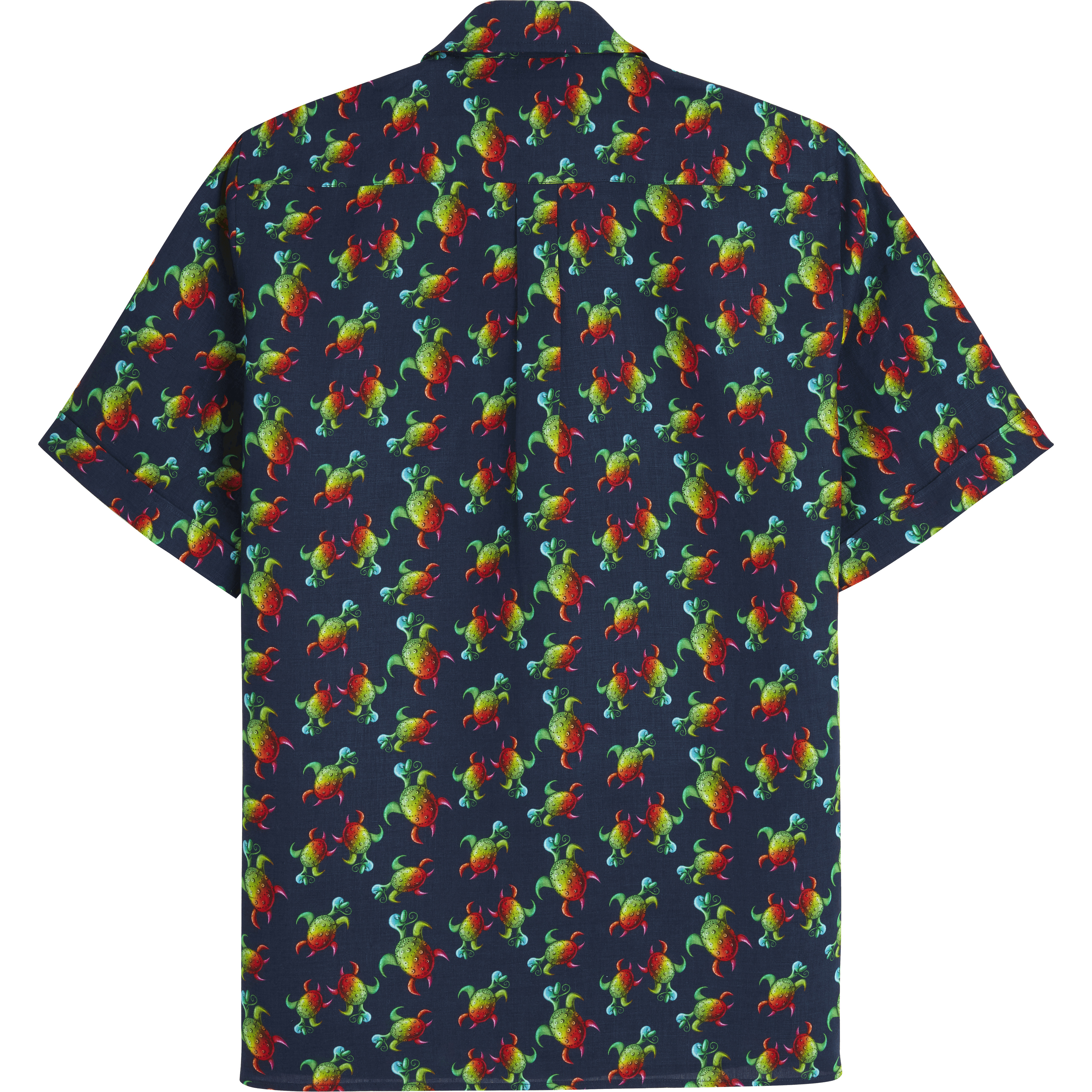 Men Linen Bowling Shirt Tortues Rainbow Multicolor - Vilebrequin x Kenny Scharf - 2