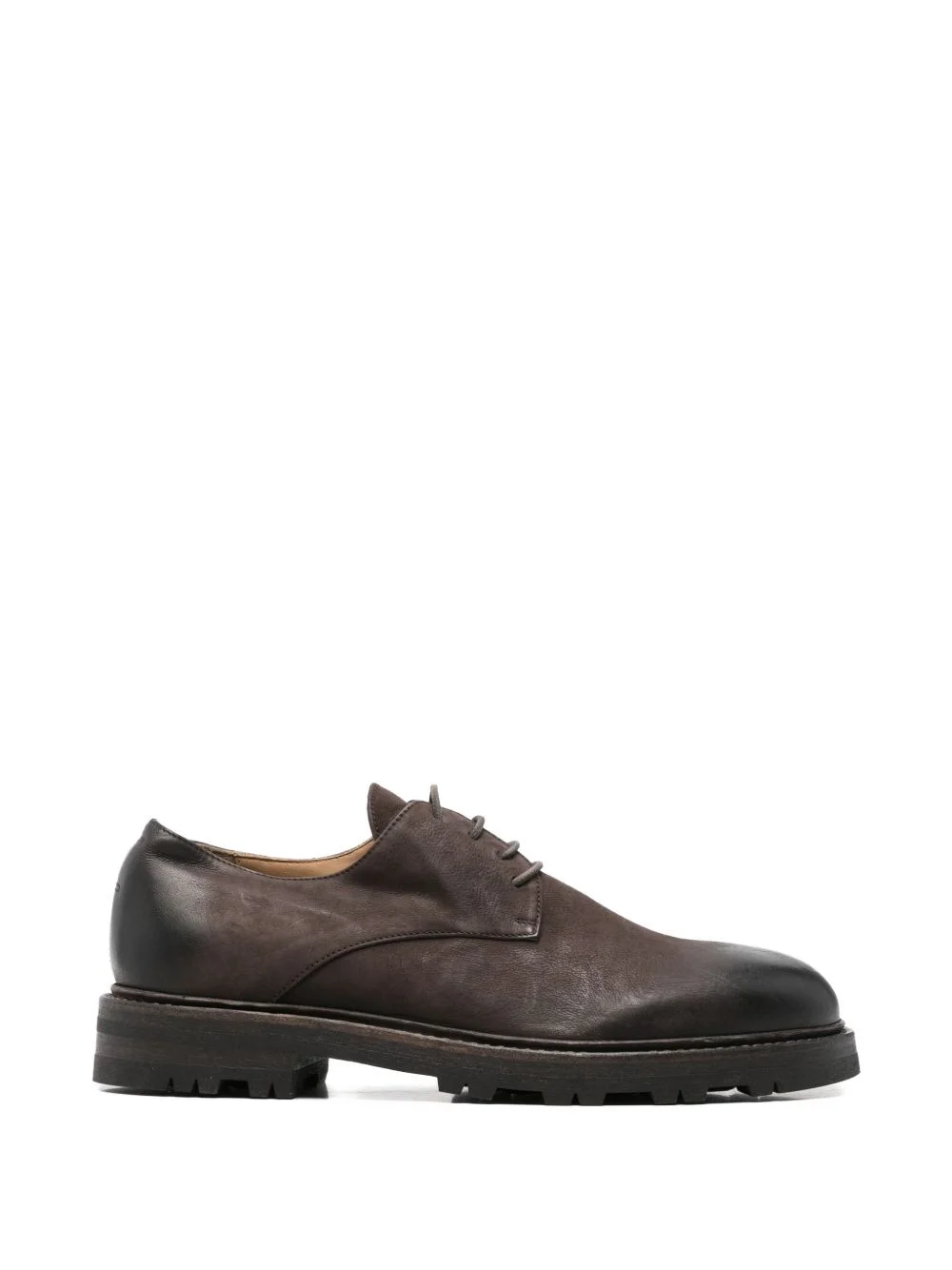 burnished-effect lug-sole derby shoes - 1