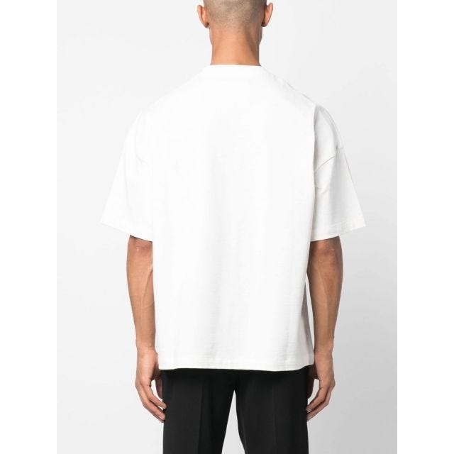 White short-sleeved T-shirt with print - 4