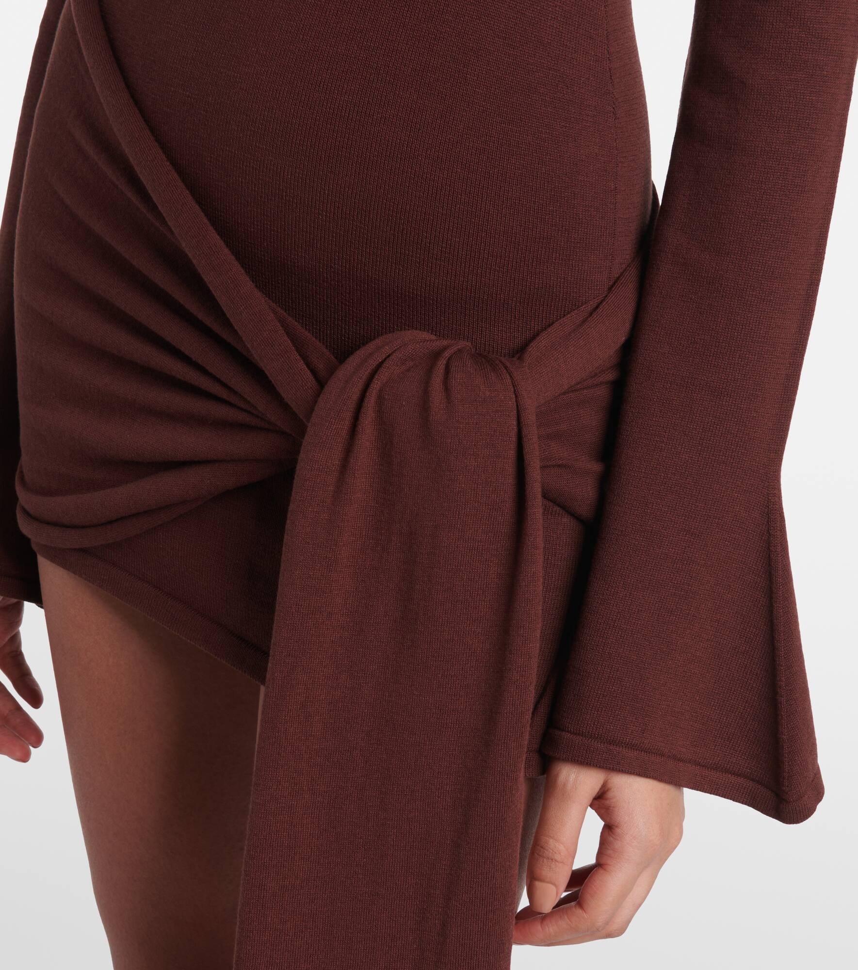 Draped silk and cotton minidress - 5