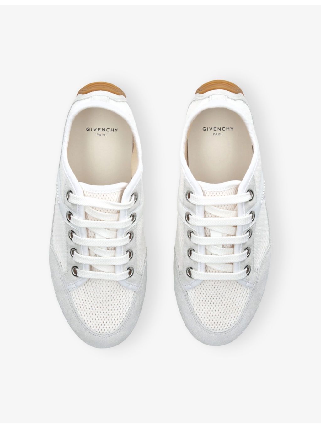 Logo Mesh And Suede Low-Top Trainers - 2