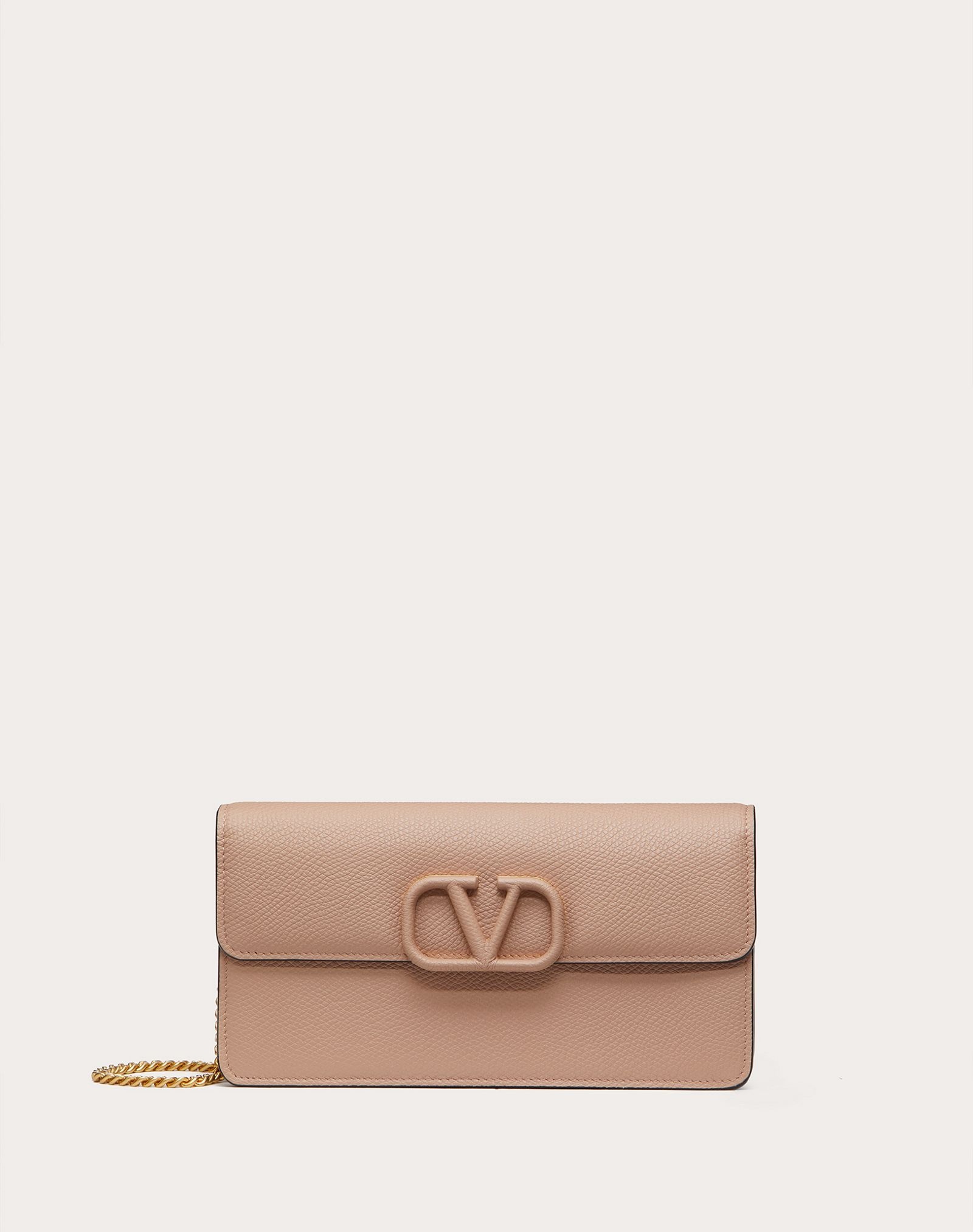 VSLING GRAINY CALFSKIN WALLET WITH CHAIN STRAP - 1