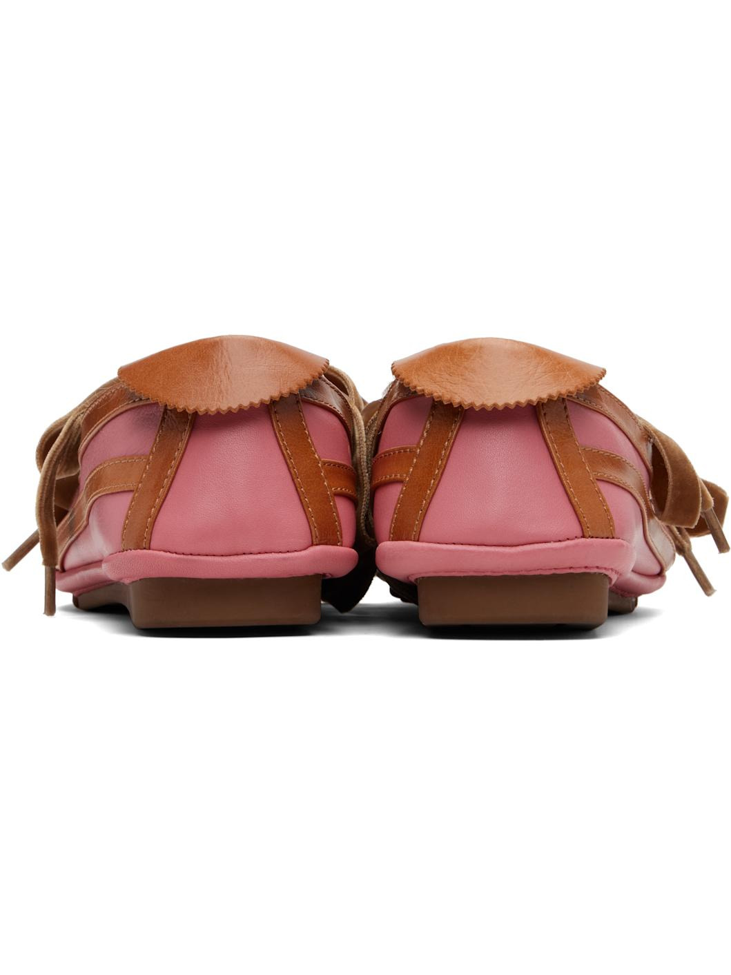 SSENSE Exclusive Pink & Brown Lella Hybrid Ballerina Flats - 2