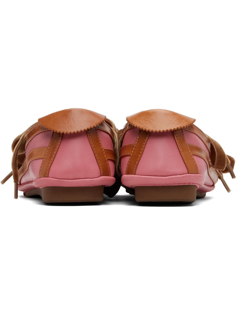 SSENSE Exclusive Pink & Brown Lella Hybrid Ballerina Flats 2