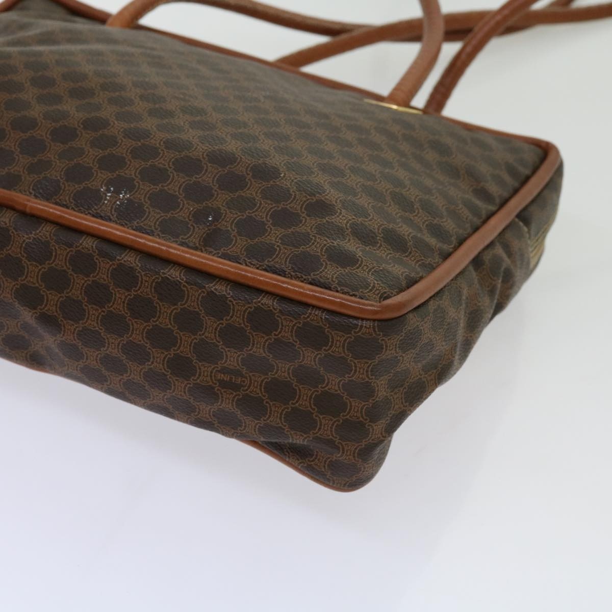 CELINE Macadam Canvas Shoulder Bag Pvc Brown - 14