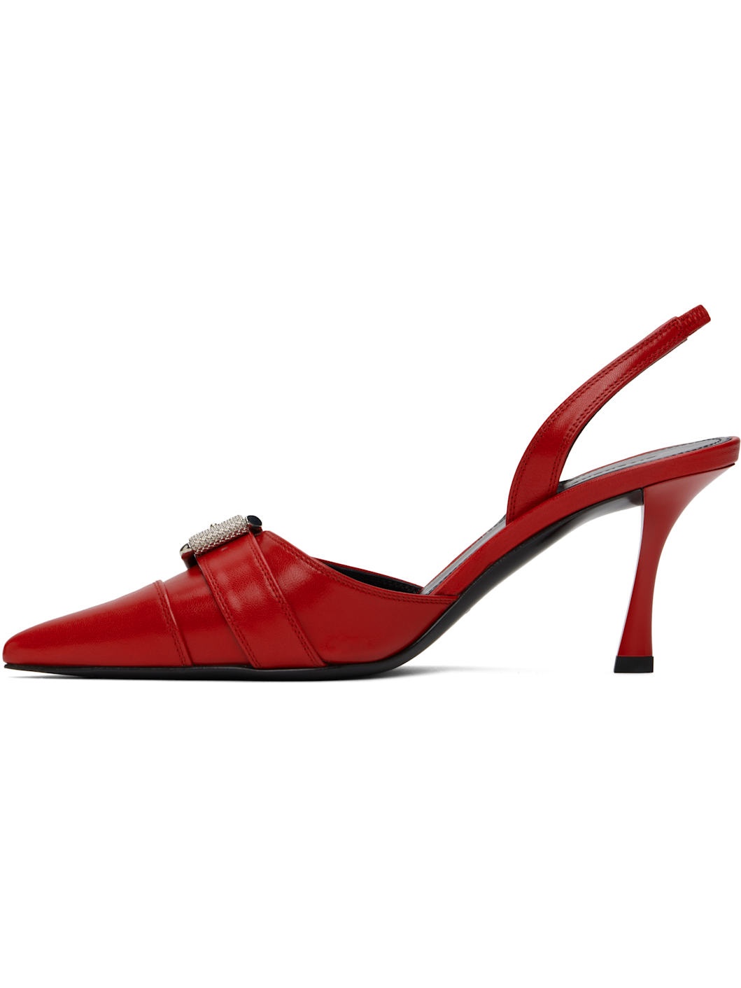Red Voyou Slingback Heels - 3