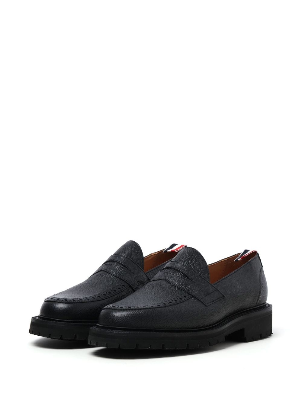 grosgrain-loop round-toe loafers - 2