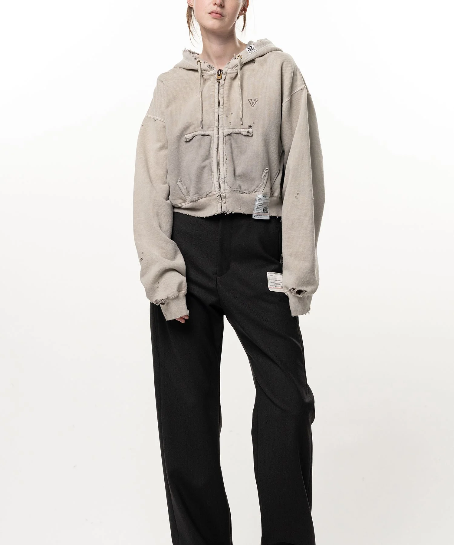 Sun Faded Like Cropped Zip-up Hoodie - 1
