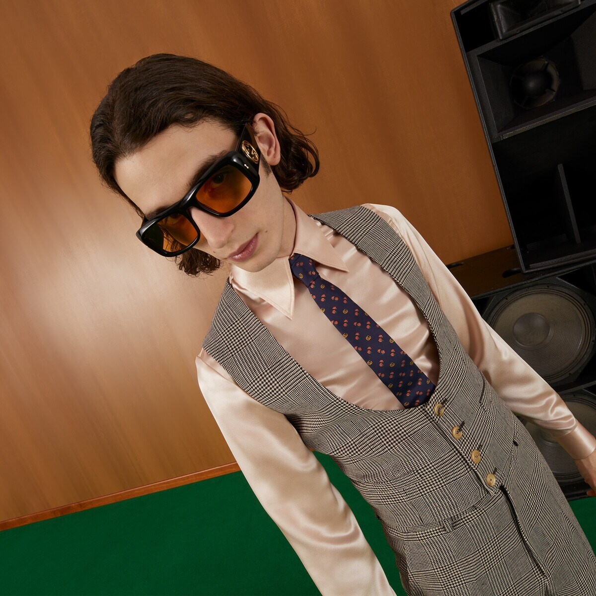 Double G and flowers silk jacquard tie - 3