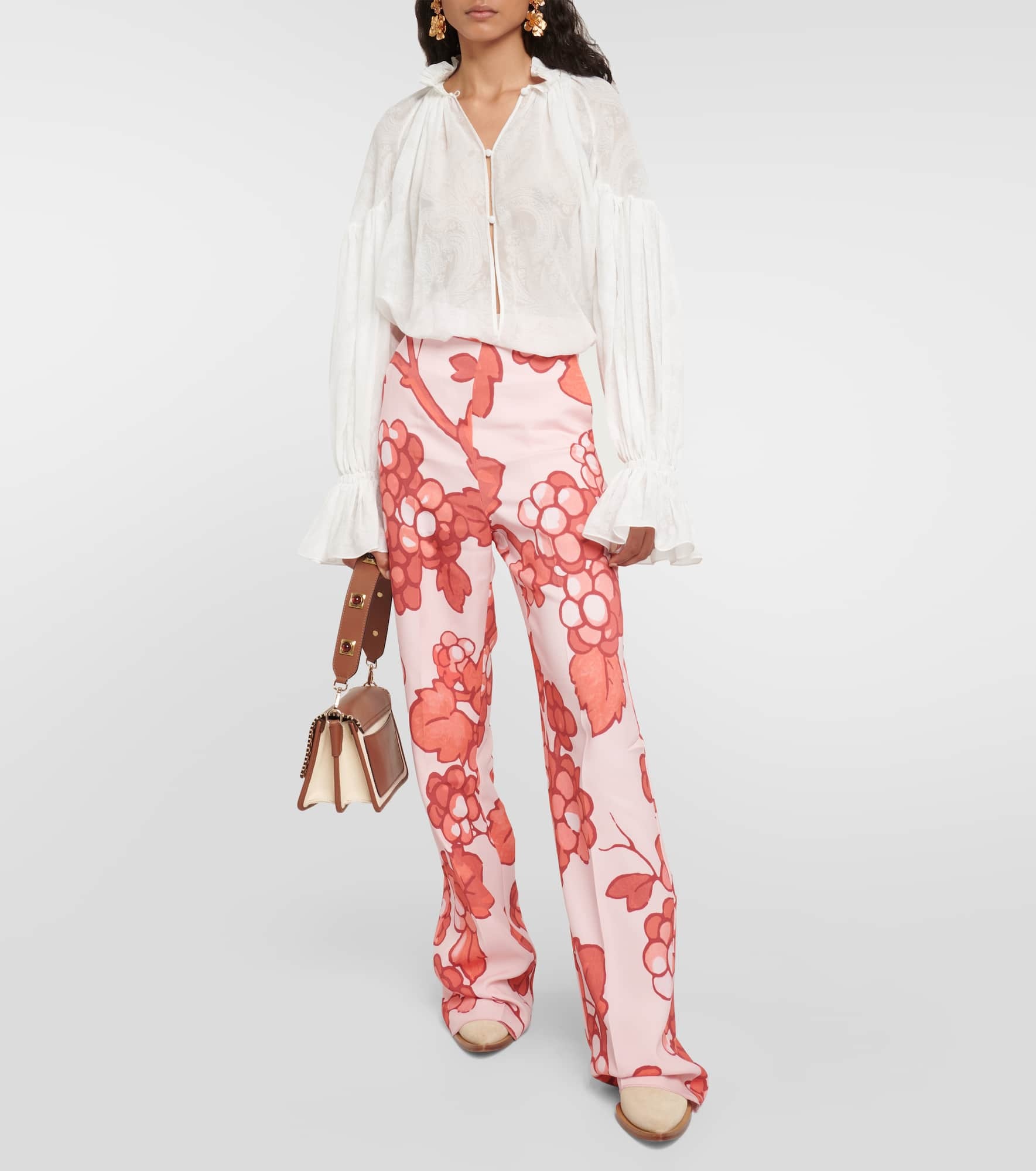 Floral high-rise pants - 2