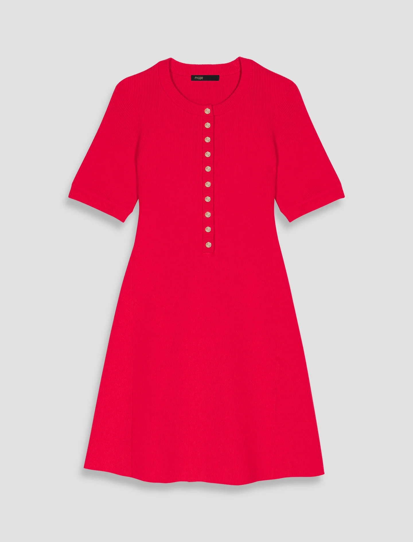 Mini ribbed knit dress - 1