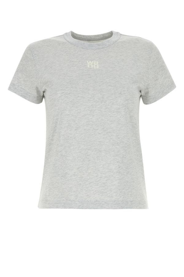 Melange light grey cotton t-shirt - 1