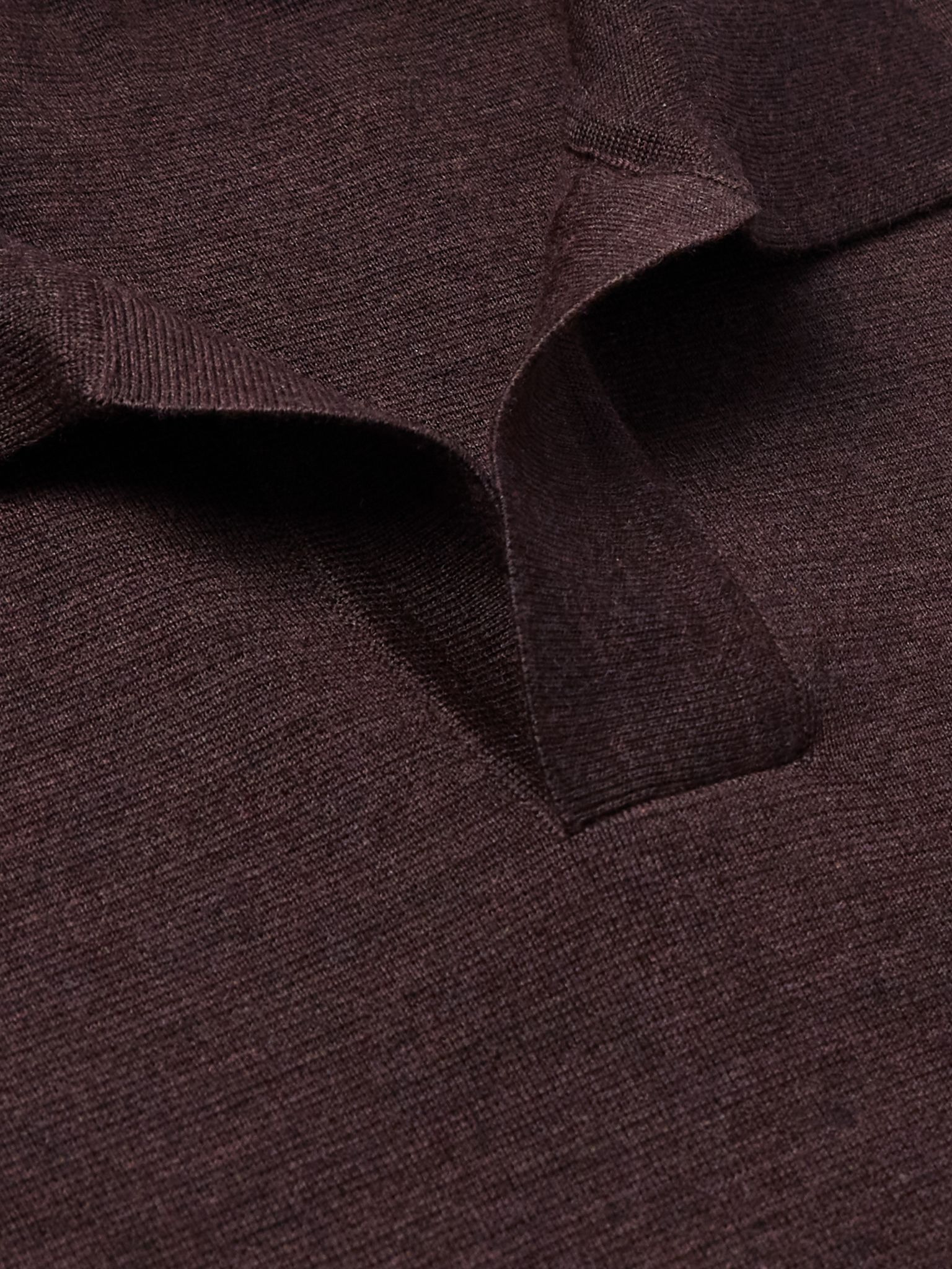 Aspen Virgin Wool Polo Shirt Brown - 5