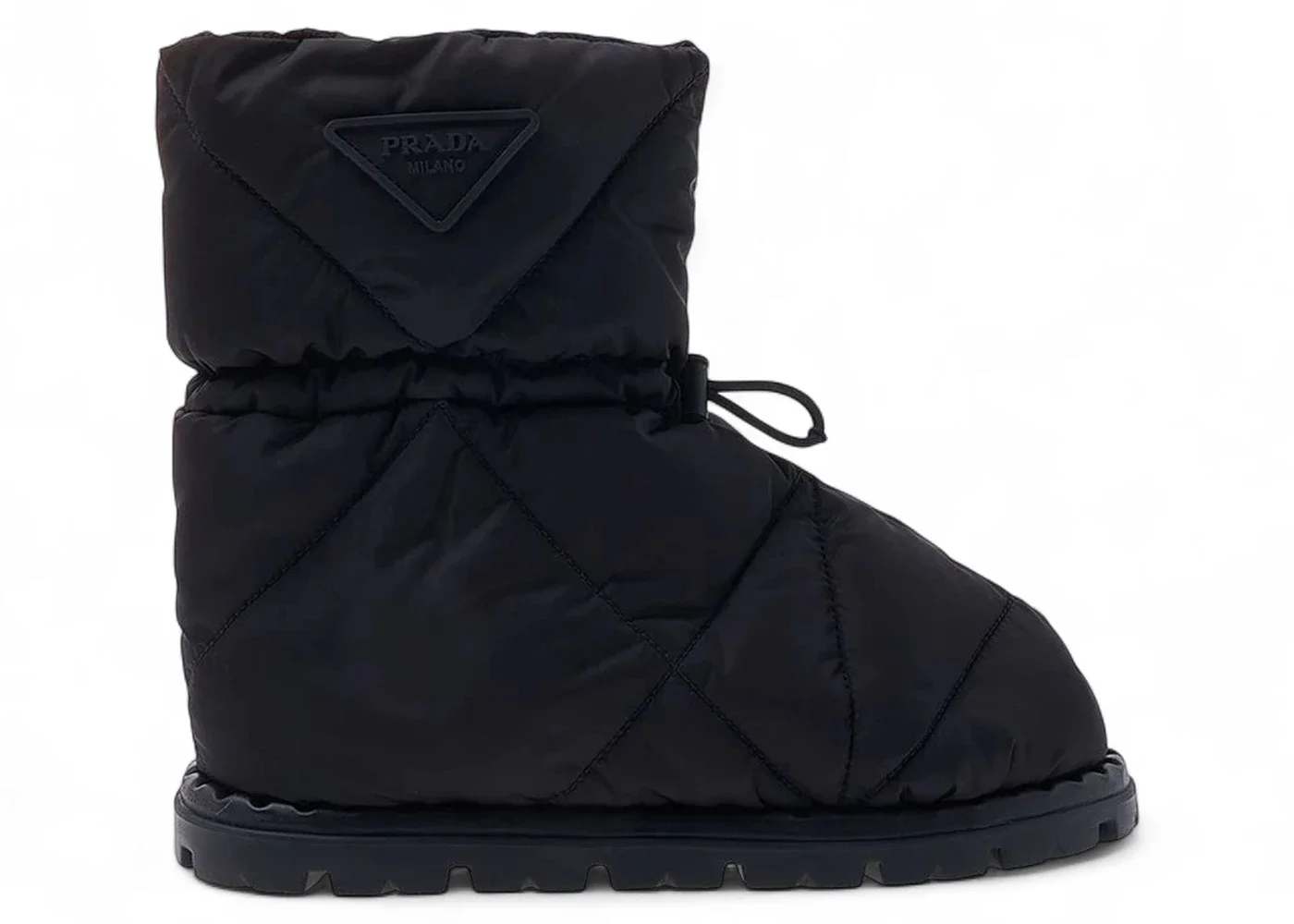 Prada Quilted Nylon Fabric Boots Black - 1