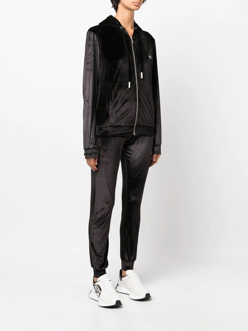 logo-patch velvet-cotton trousers 3
