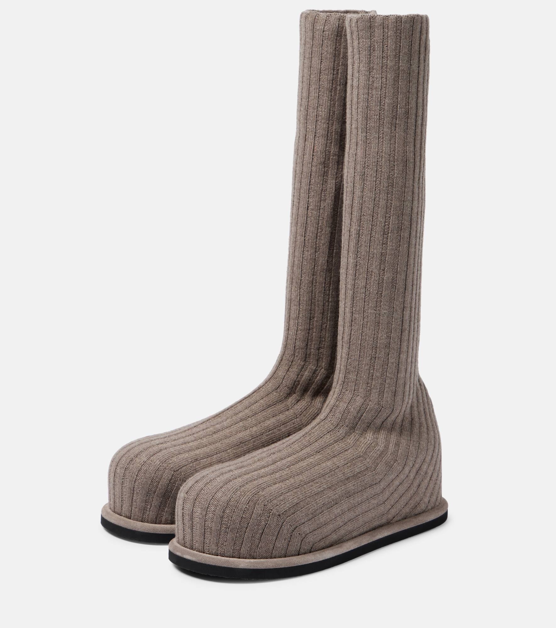 Veneda 95 stretch ribbed-knit knee boots - 4