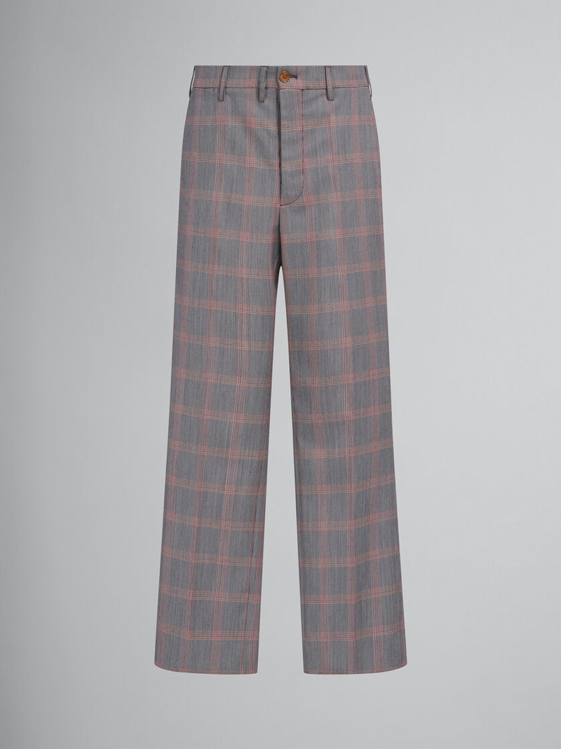 ORANGE CHECKED TECH WOOL CHINOS 1